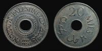 Palestine, 1940 AD., Palestine Mandate, Royal Mint London, 20 Mils, KM 5.