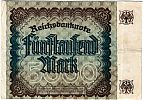 1922 AD., Germany, Weimar Republic, Reichsbank, Berlin, 4th issue, 5000 Mark, printer Edler & Krische, Hannover, Pick 81b(2). V 693728 Reverse