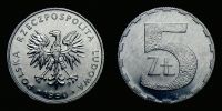1990 AD., Poland, Peoples Republic, Warsaw mint, 5 ZÅ‚otych, KM Y 81.3. 