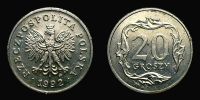 1992 AD., Poland, Warsaw mint, 20 Groszy, KM Y 280.