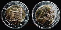 2017 AD., Germany, Federal Republic, Federal States series, state of Rhineland-Palatinate commemorative, Porta Nigra in Trier, 2 Euro, Munich mint. 