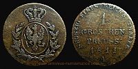 1811 AD., German States, Prussia, provincial coinage for East and West Prussia, Friedrich Wilhelm III, Berlin mint, 1 Groschen, KM C 58.