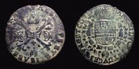1612-21 AD. and later, Spanish Netherlands, Brabant, ancient contemporary imitation imitating the Antwerpen mint, Albert and Isabella, Quarter Patagon, cf. De Mey. 682.