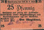 1919 AD., Germany, 2nd Empire - Weimar Republic, Konstadt, town, Notgeld, currency issue, 25 Pfennig, Tieste 3665.05.26.1. 64808 Obverse 
