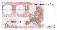 European Union, European Central Bank, Pick 2x.2. 10 Euro, 2002 AD., Printer: Bundesdruckerei, Germany, R005D5-X04354687388 Reverse 