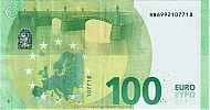 European Union, European Central Bank, Pick 24r. 100 Euro, 2019 AD. Printer: Bundesdruckerei, Berlin, Germany, R009D4- RB6992107718 Reverse 