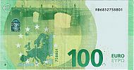 European Union, European Central Bank, Pick 24r. 100 Euro, 2019 AD. Printer: Bundesdruckerei, Berlin, Germany, R011G5-RB685275880 Reverse 
