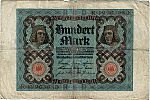 1920 AD., Germany, Weimar Republic, Reichsbank, Berlin, 100 Mark, Pick 69b. RÂ·19903680 Obverse