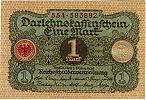 1920 AD., Germany, Weimar Republic, Reichsschuldenverwaltung, Berlin, 1 Mark, Pick 58. 554·583892 Obverse