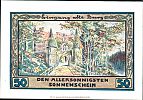 1921 AD., Germany, Weimar Republic, Freiburg in Schlesien (town), Notgeld, collector series issue, 50 Pfennig, Grabowski/Mehl 383.1-9/10. Reverse 