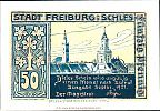 1921 AD., Germany, Weimar Republic, Freiburg in Schlesien (town), Notgeld, collector series issue, 50 Pfennig, Grabowski/Mehl 383.1-9/10. Obverse 
