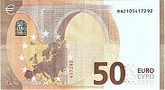 European Union, European Central Bank, Pick 23r. 50 Euro, 2017 AD., Printer: Bundesdruckerei, Berlin, Germany, RA2105417292-R003B3 Reverse 