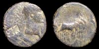 Philippi in Macedonia,  14-37 AD., Tiberius, Semis, RPC 1657 var.
