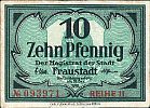 1917 AD., Germany, 2nd Empire, Fraustadt, Stadt, Notgeld, currency issue, 10 Pfennig, Tieste 1945.05.06.1. II 093971 Obverse 