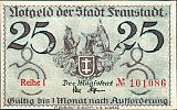 1919-1921 AD., Weimar Republic, Fraustadt, Stadt, Notgeld, currency issue, 25 Pfennig, Tieste 1945.05.26. I 101086 Obverse