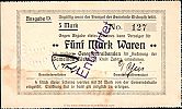 1914 AD., Germany, 2nd Empire, Biskupitz (municipality), Notgeld, currency issue, 5 Mark, DieÃŸner 30.5. 127 Obverse  