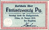 1919 AD., Germany, Weimar Republic, Ohlau (town), Notgeld, currency issue, 25 Pfennig, Tieste 5345.05.10. 199423 Obverse 