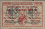 1919-1920 AD., Germany, Weimar Republic, BismarckhÃ¼tte (municipality), Notgeld, currency issue, Â¼ Mark, Tieste 0695.10.50.1. Obverse 