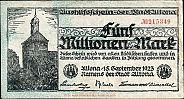 1923 AD., Germany, Weimar Republic, Altona (town), Notgeld, 5.000.000 Mark, Keller 79e. 215349 Obverse