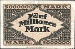 1923 AD., Germany, Weimar Republic, Hamburg (Hugo Stinnes Linien), Notgeld, 5.000.000 Mark, Keller 2135a.2. 042695 Reverse