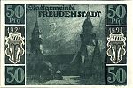 1921 AD., Germany, Weimar Republic, Freudenstadt, Stadt, Notgeld, collector series issue, 50 Pfennig, Grabowski/Mehl 388.2-2/2. Reverse 