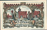 1921 AD., Germany, Weimar Republic, Jüterbog (town), Notgeld, collector series issue, 80 Pfennig, Grabowski/Mehl 663.1-5/6. Obverse 