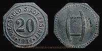 1917 AD., Germany, 2nd Empire, Rastatt (Baden), Notgeld, 20 Pfennig, Funck 437.3. 