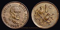 South Africa, 1982 AD., Republic, 1 Cent, KM 109.