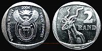 South Africa, 2004 AD., Republic, South African Mint, 2 Rand, KM 336.