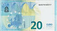 European Union, European Central Bank, Pick 22s. 20 Euro, 2015 AD., Printer: Banca d'Italia, Rome, Italy, SB3078560317-S009C5 Reverse 