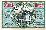 1918 AD., Germany, Weimar Republic, Giessen, Stadt, Notgeld, currency issue, 5 Mark, Geiger 178.01. 27479 Obverse 