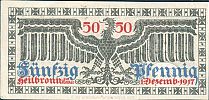 1917 AD., Germany, 2nd Empire, Heilbronn (town), Notgeld, currency issue, 50 Pfennig, Tieste 2870.05.10.3. 12754 Reverse 