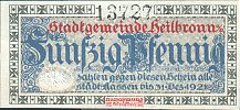 1917 AD., Germany, 2nd Empire, Heilbronn (town), Notgeld, currency issue, 50 Pfennig, Tieste 2870.05.30. 13727 Obverse 