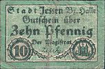 1920 AD., Germany, Weimar Republic, Jessen, Stadt, Notgeld, currency issue, 10 Pfennig, Tieste 3280.10.02. Obverse 