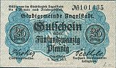 1917 AD., Germany, 2nd Empire, Ingolstadt, Stadt, Notgeld, currency issue, 25 Pfennig, Tieste 3205.35.05. 101435 Obverse 