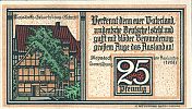 1921 AD., Germany, Weimar Republic, Quedlinburg, Stadt, Notgeld, collector series issue, 25 Pfennig, Grabowski/Mehl 1087.1c-1/4.Reverse 