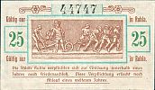 1918 AD., Germany, 2nd Empire, Ruhla, Stadt, Notgeld, currency issue, 25 Pfennig, Tieste 6300.05.01.2. 44747 Reverse 