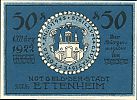 1922 AD., Germany, Weimar Republic, Ettenheim (town), Notgeld, collector series issue, 50 Pfennig, Grabowski/Mehl 354.1-4/6. Obverse 