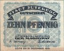 1920 AD., Germany, Weimar Republic, Jüterbog (town), Notgeld, currency issue, 10 Pfennig, Tieste 3300.05.20. Obverse 