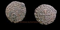 1285-1296 AD., Italy, Kingdom of Sicily, Aragonian Dynasty, James I, Messina mint, Æ Denaro, Spahr 17 / 18 var.  