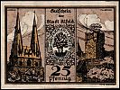 1921 AD., Germany, Weimar Republic, Alfeld (city), Notgeld, collector series issue, 25 Pfennig, Grabowski/Mehl 0011.1-1/2. Reverse