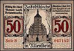 1921 AD., Germany, Weimar Republic, Allenstein (city), Notgeld, collector series issue, 50 Pfennig, Grabowski/Mehl 0013.2a-2/2. Obverse
