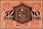 1921 ad., Germany, Weimar Republic, Angerburg (city), Notgeld, collector series issue, 50 Pfennig, Grabowski/Mehl 33.1a-2/4. Obverse