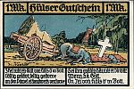 1921 AD., Germany, Weimar Republic, Hüls bei Krefeld (municipality), Notgeld, collector series issue, 1 Mark, Grabowski/Mehl 635.1-3/3. Reverse