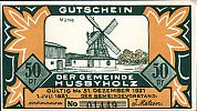 1921 AD., Germany, Weimar Republic, Husbyholz (municipality), Notgeld, collector series issue, 50 Pfennig, Grabowski/Mehl 638.1-1/6. 01449 Obverse