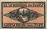 1920 AD., Germany, Weimar Republic, Ilsenburg (municipality), Notgeld, collector series issue, 25 Pfennig, Grabowski/Mehl 643.3-5/6. 33395 Reverse