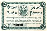 1920 AD., Germany, Weimar Republic, Jena (town), Notgeld, currency issue, 10 Pfennig, Grabowski J6.4a. 290207 Reverse 