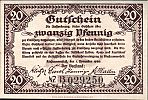 1920 AD., Germany, Weimar Republic, Klostermansfeld (Einkaufsvereinigung der Kaufleute), Notgeld, currency issue, 20 Pfennig, Tieste 3545.05.12.2. B 029250 Obverse 