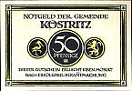 1921 AD., Germany, Weimar Republic, Köstritz (municipality), Notgeld, collector series issue, 50 Pfennig, Grabowski/Mehl 736.2-2/4. Obverse 