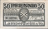 1920 AD., Germany, Weimar Republic, Lampertheim (municipality), Notgeld, currency issue, 50 Pfennig, Grabowski L7.4. 10790 Obverse 